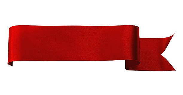 istock Red satin ribbon isolated on white background 450918117