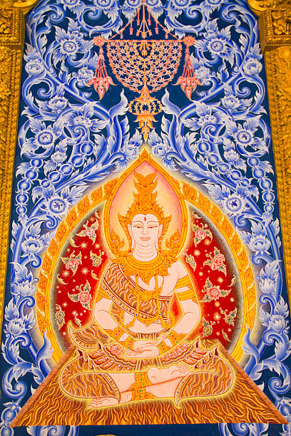 istock Painting Thai style mural in  Wat Phra Mahathat Chedi Chaimongkol 450929723