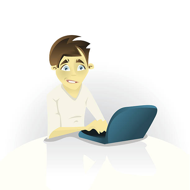 Computer expert vector art illustration