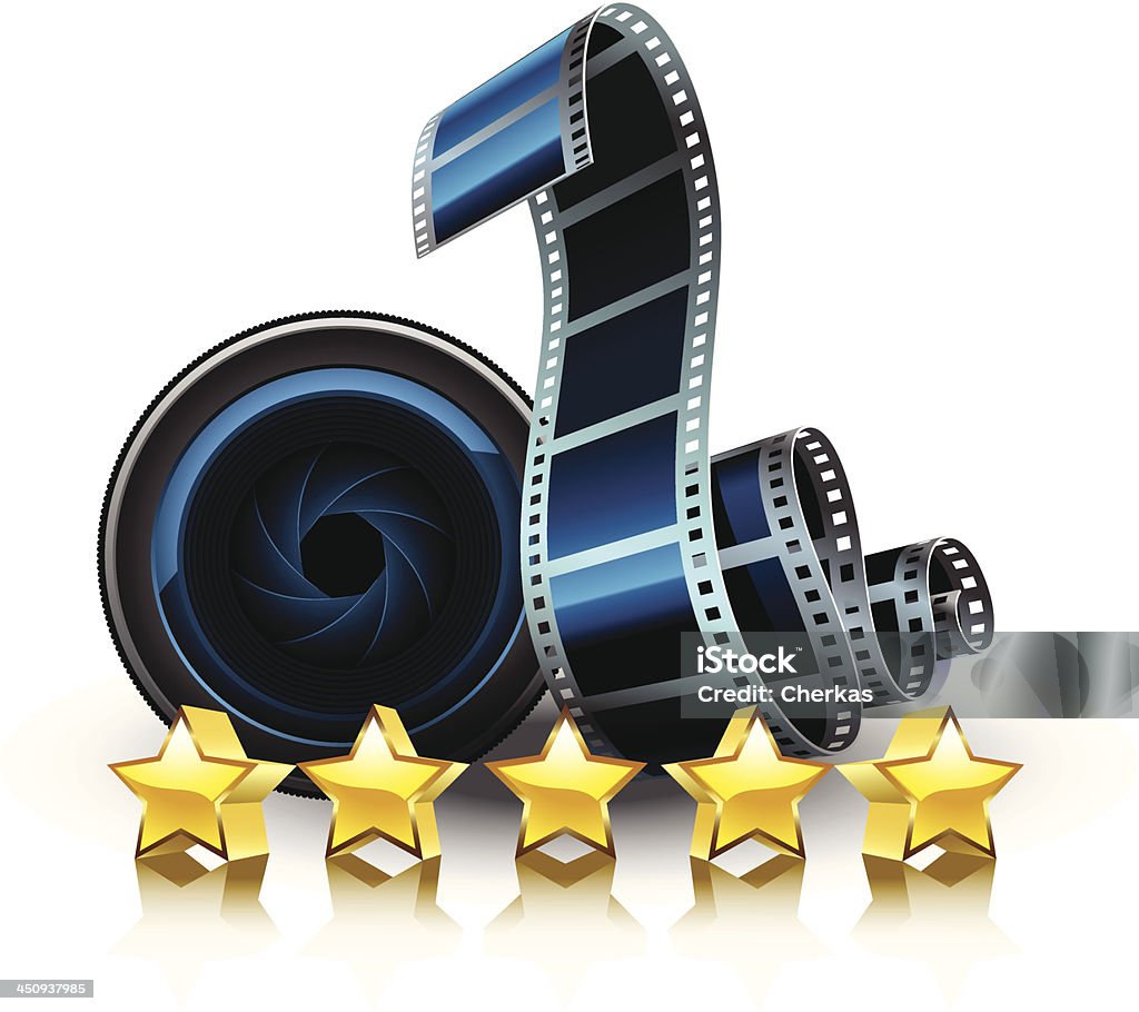 Filmes, lente e estrelas - Royalty-free Arte arte vetorial