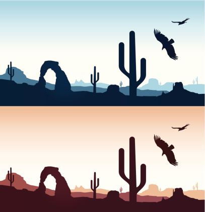 Desert landscapes. EPS 10 file. Transparency effects used on highlight elements.