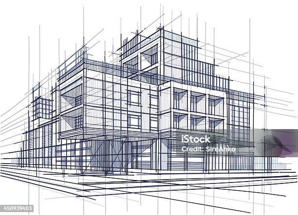 Larchitecture Vecteurs libres de droits et plus d'images vectorielles de Plan d'architecte - Plan d'architecte, Industrie du bâtiment, Bâtiment vu de l'extérieur
