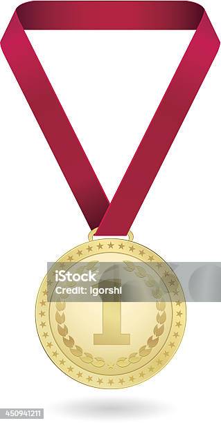 Medalha - Arte vetorial de stock e mais imagens de Coroa de Louro - Coroa de Louro, Crachá - Acessório, Desporto