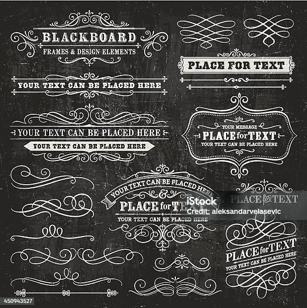Blackboard Элементы Дизайна — стоковая векторная графика и другие изображения на тему Бессмысленный рисунок - Бессмысленный рисунок, Векторная графика, Графический элемент