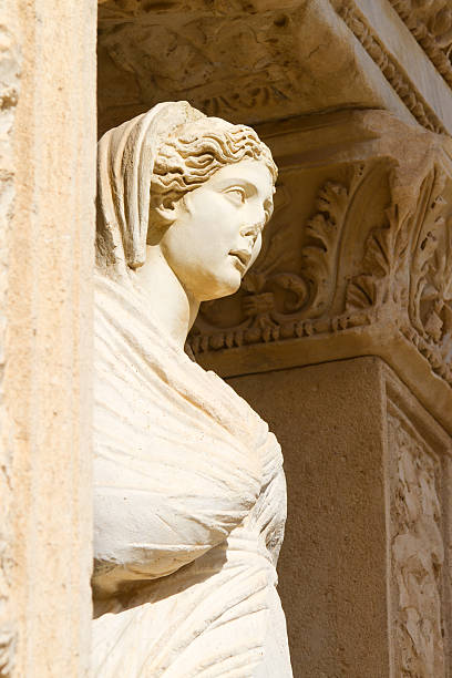 istock Sculpture in Library of Celsus 450947189