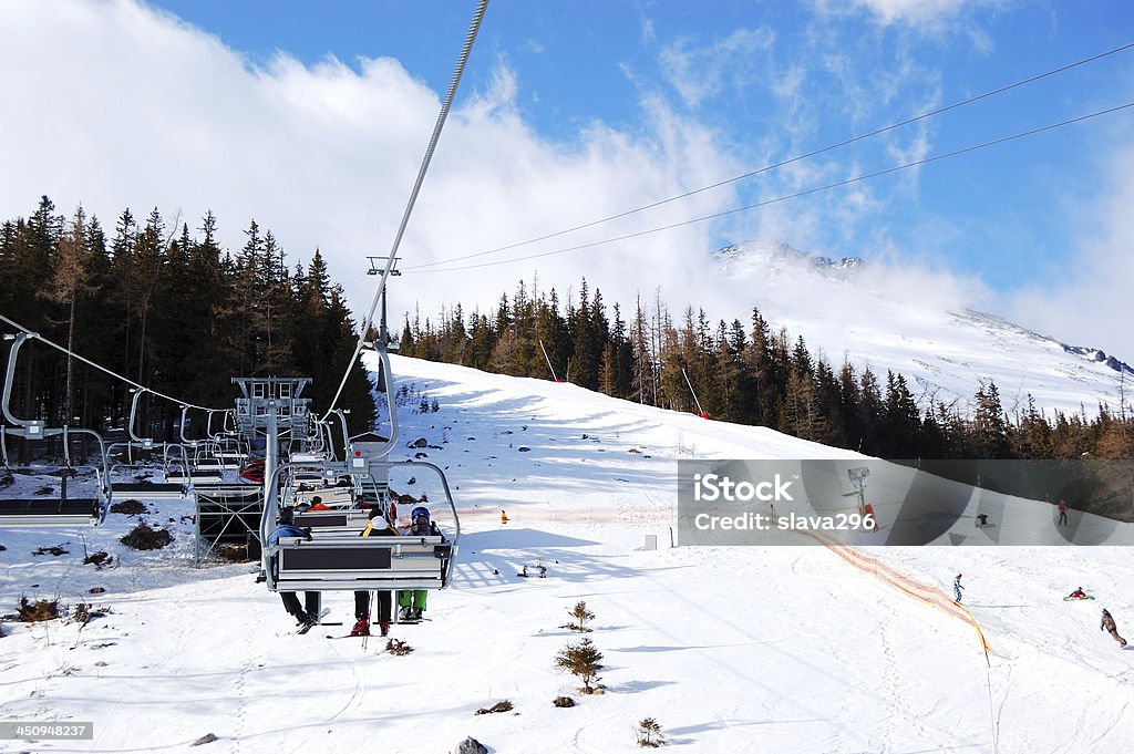 Cableway at Tatranska Lomnica, Slovakia Cableway at Tatranska Lomnica. It is the popular ski resort in High Tatras with 6 km long dowhnill track, Tatranska Lomnica, Slovakia Slovakia Stock Photo