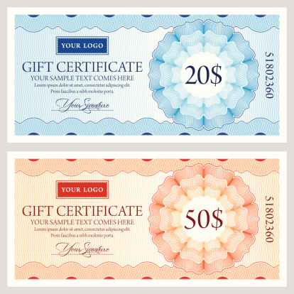 Gift certificate template in two colors