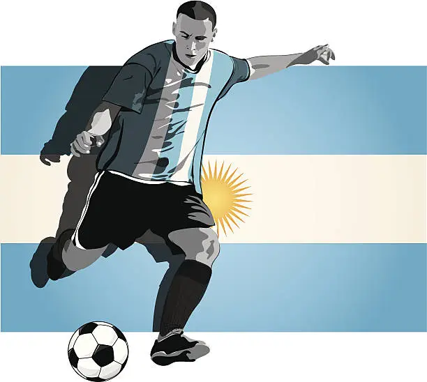 Vector illustration of Argentinian soccer player