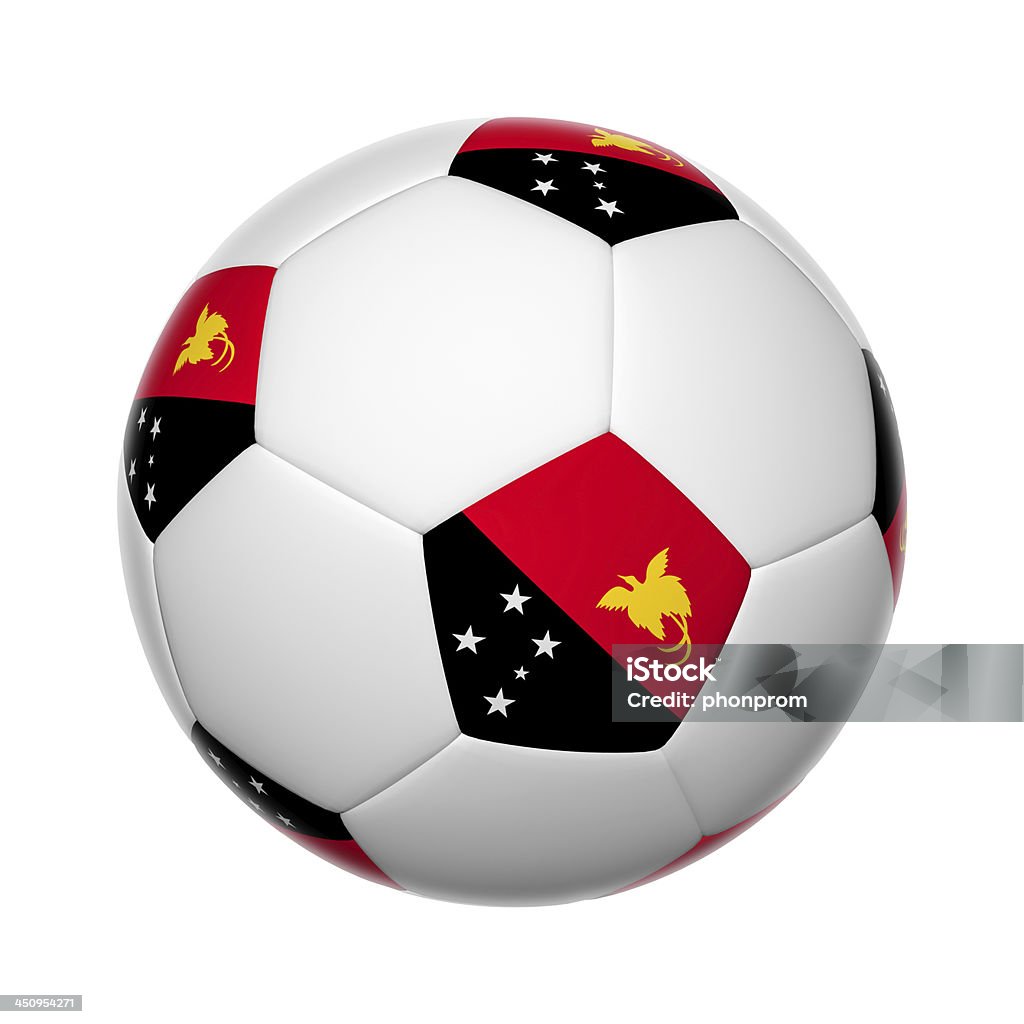 Papua New Guinea soccer ball Flags on soccer ball of Papua New Guinea Cut Out Stock Photo