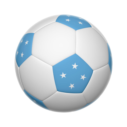 Flags on soccer ball of The Federated States of Micronesia
