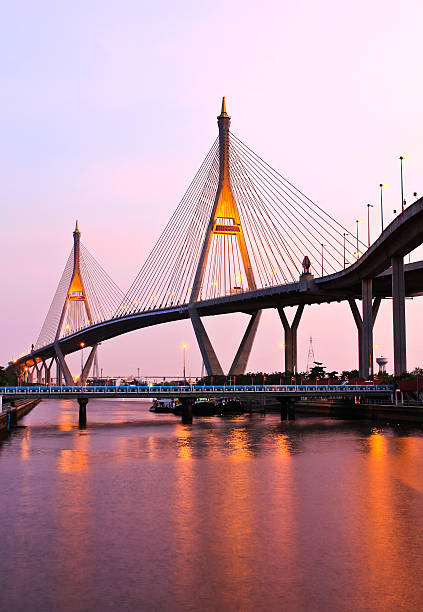 istock Bhumibol Bridge under twilight, Bangkok, Thailand 450957095