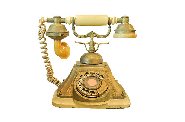 istock Old vintage telephone isolated 450958243