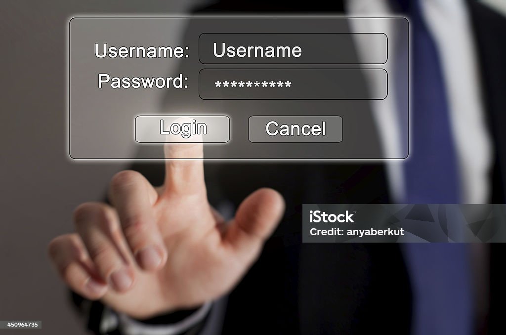 identification login and password Password Stock Photo