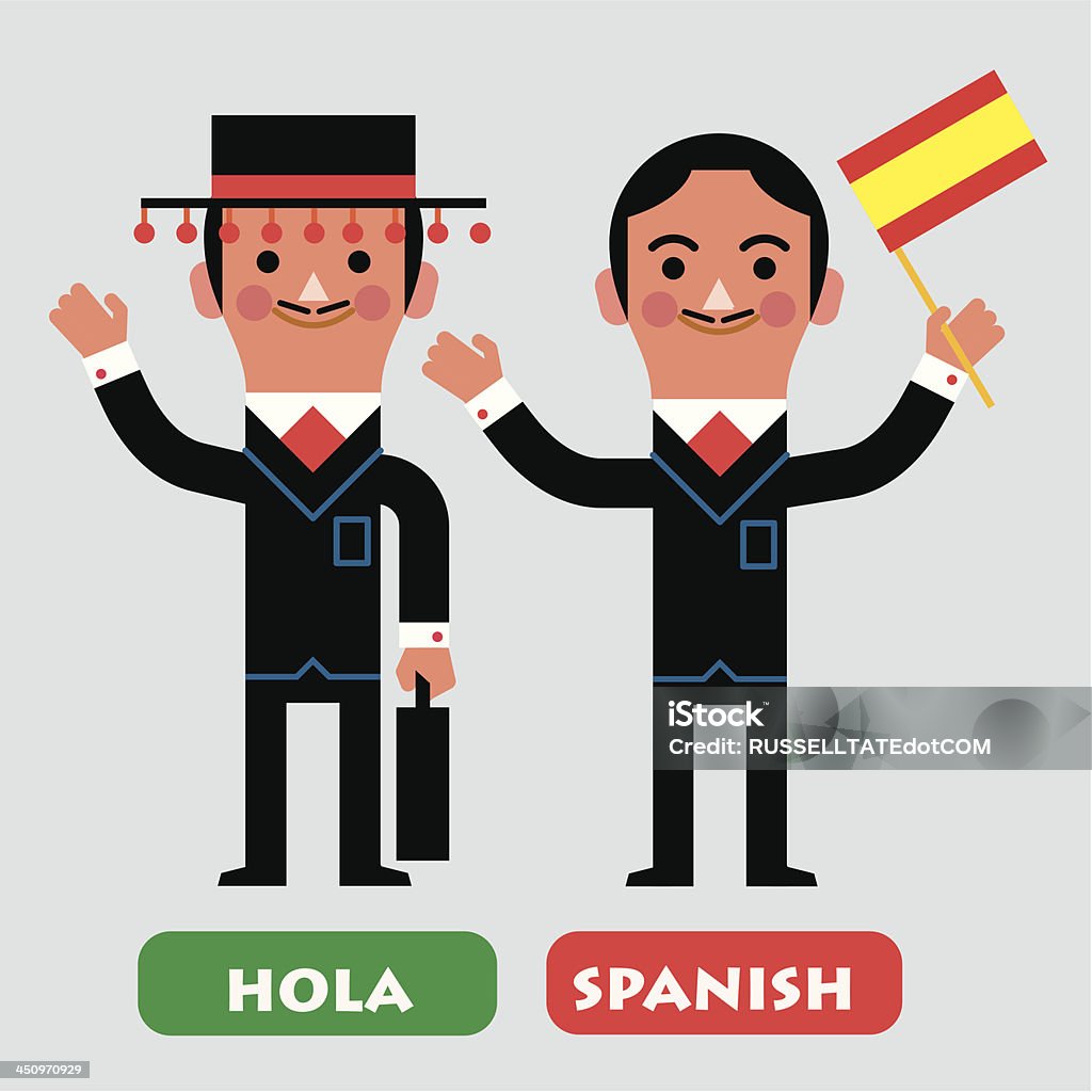 Uomo d'affari infografica spagnolo - arte vettoriale royalty-free di Avatar