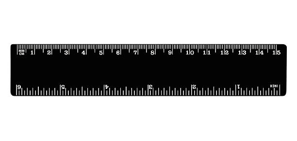 istock Black ruler isolated, inches, centimeters, milimeters, imperial metric length units 450983441