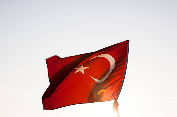 türkische flagge - bairam stock-fotos und bilder