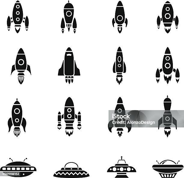 우주 로켓 아이콘 로켓에 대한 스톡 벡터 아트 및 기타 이미지 - 로켓, 실루엣, 아이콘