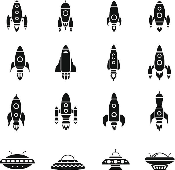 Space Rocket Icons Space Rockets Icons. High Resolution JPG,CS5 AI and Illustrator EPS 8 included. Each element is named,grouped and layered separately. rocketship silhouettes stock illustrations