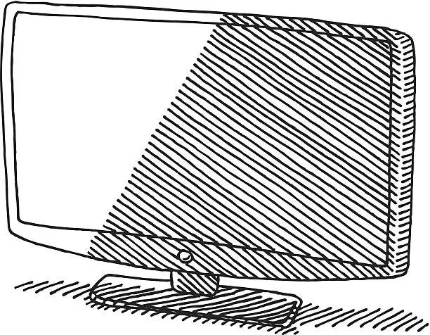 Vector illustration of Flat Panel TV Drawing