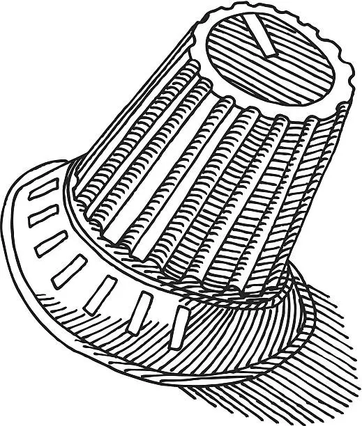 Vector illustration of Adjustment Knob Drawing
