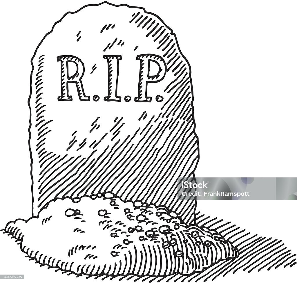 Gravestone Rip Drawing Stock Illustration - Download Image Now ...