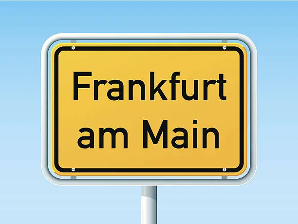Vector illustration of Frankfurt am Main German City Road Sign