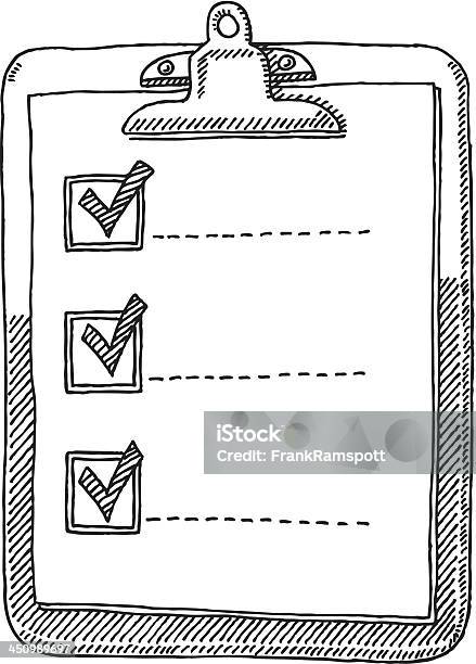 Vetores de Prancheta De Lista De Verificação Tick Desenho e mais imagens de Prancheta - Prancheta, Desenho, Catalogação