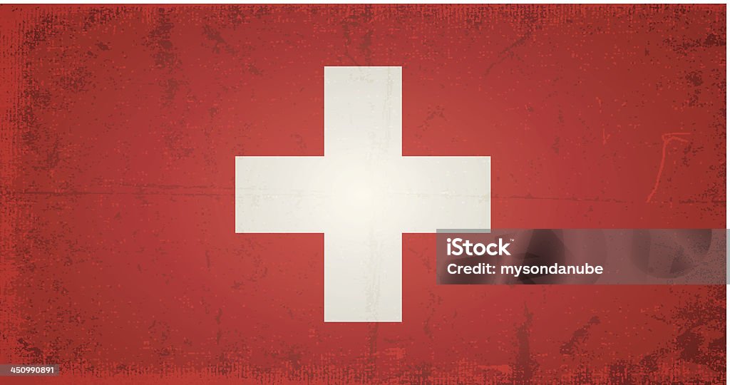 Векторный гранж Флаг Швейцарии - Векторная графика Абстрактный роялти-фри