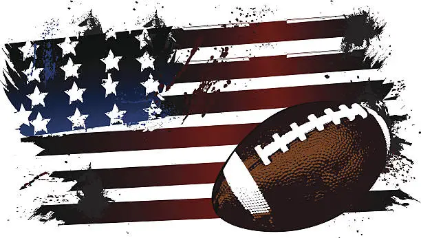 Vector illustration of Football American Flag