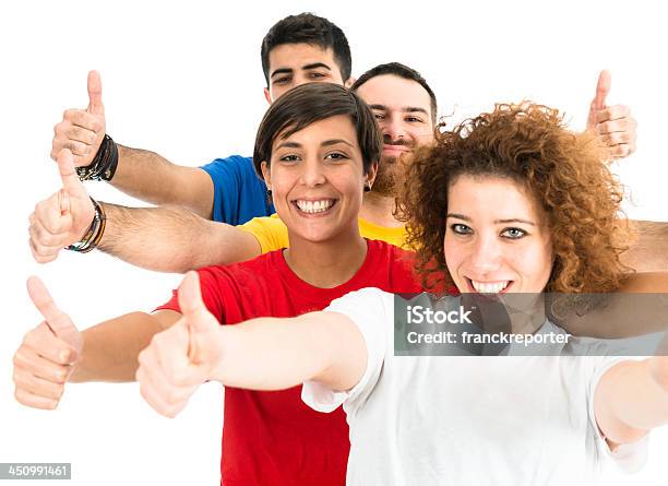 Group Of Friends On White Background Stock Photo - Download Image Now - 20-29 Years, Adolescence, Adult