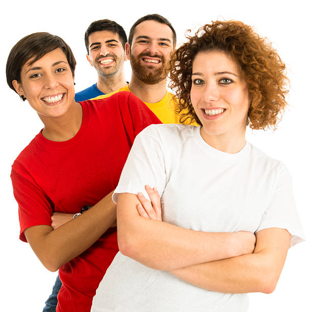 istock Group of friends on white background 450991585