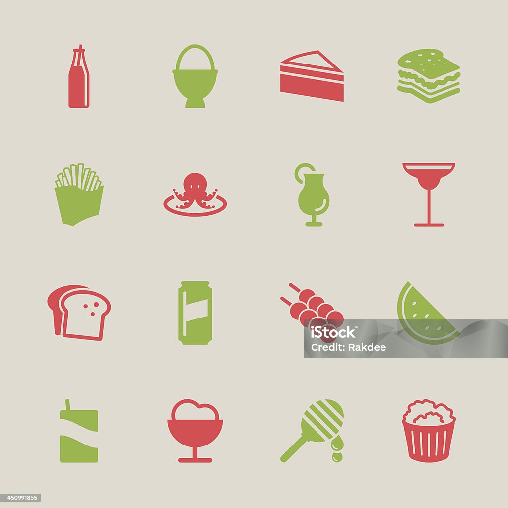 Iconos de alimentos y bebidas de 3 colores, serie/EPS10 - arte vectorial de Alimento libre de derechos