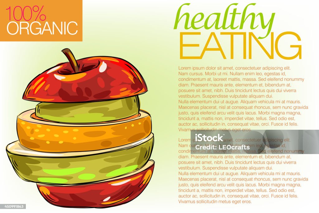 Zdrowa jedzenie - Grafika wektorowa royalty-free (Czerwony)