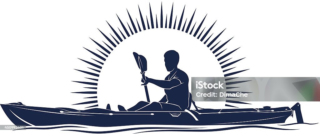 Paseos en kayak - arte vectorial de Kayak - Barco de remos libre de derechos