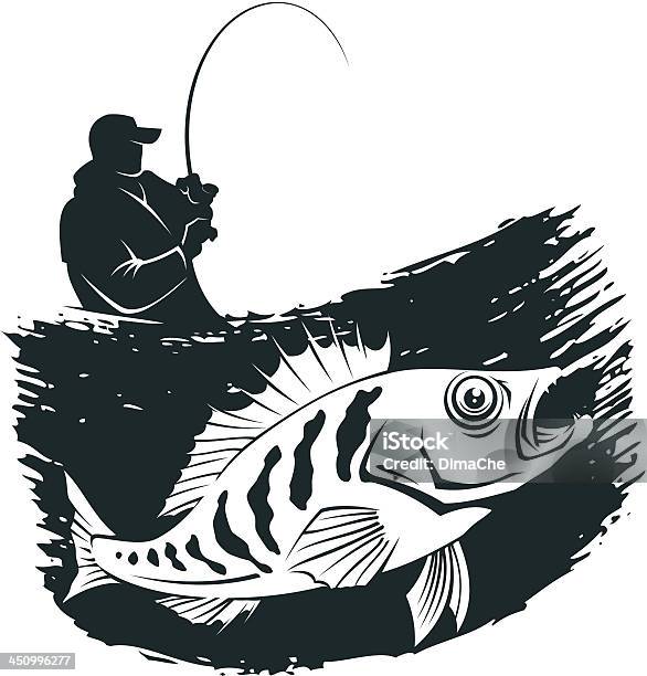 ジョンフィッシングエンブレム - 毛針釣りをするのベクターアート素材や画像を多数ご用意 - 毛針釣りをする, つかまえる, 男漁師