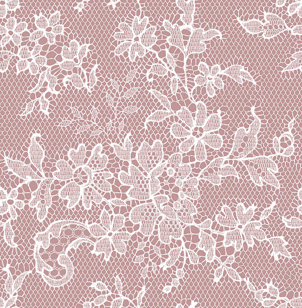 weiße schnürsenkel nahtlose muster. - lace white pattern flower stock-grafiken, -clipart, -cartoons und -symbole