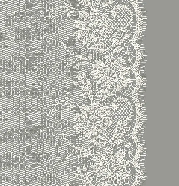 Vector illustration of White Lace Vertical Seamless