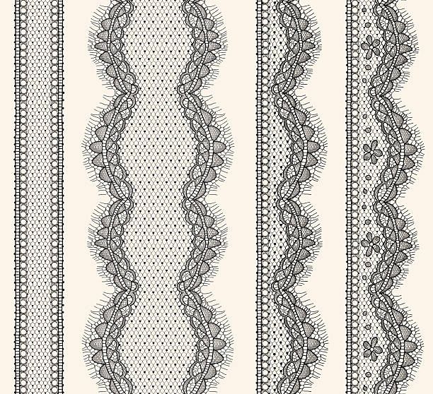 Lace Ribbons Seamless Pattern. vector art illustration