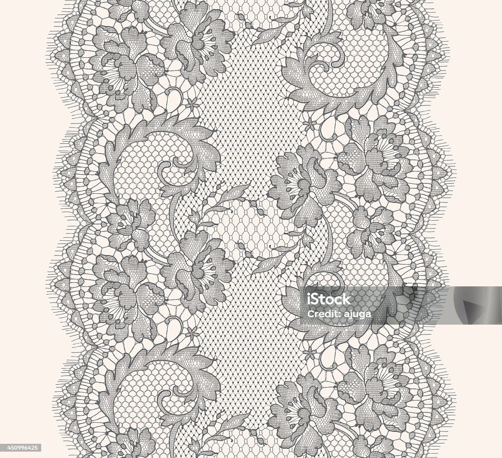 Grigio con nastro in merletto verticale Seamless Pattern. - arte vettoriale royalty-free di Pizzo