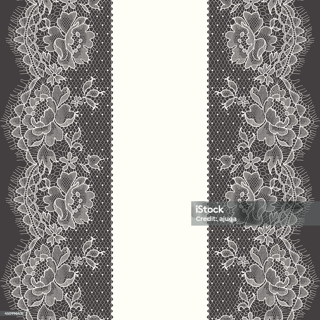 Nastro in pizzo. Verticale Seamless Pattern. - arte vettoriale royalty-free di Colore nero