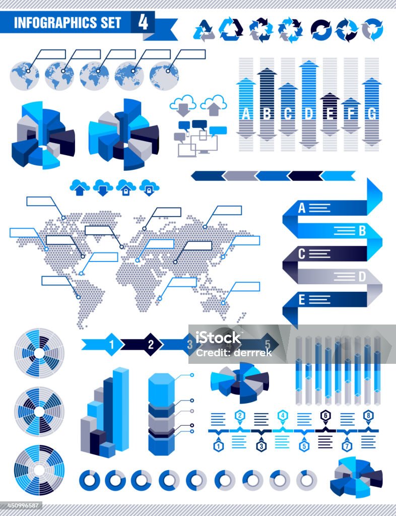 И инфографика набор 4 - Векторная графика Абстрактный роялти-фри