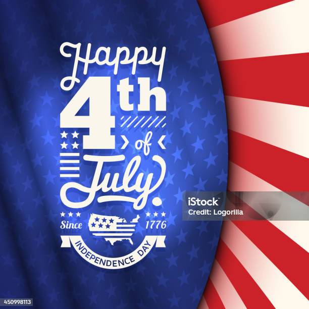 Vector Illustration Of Flag For Fourth Of July Stock Illustration - Download Image Now - American Culture, American Flag, Backgrounds