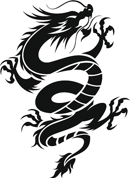 중국 용 - oriental dragon stock illustrations