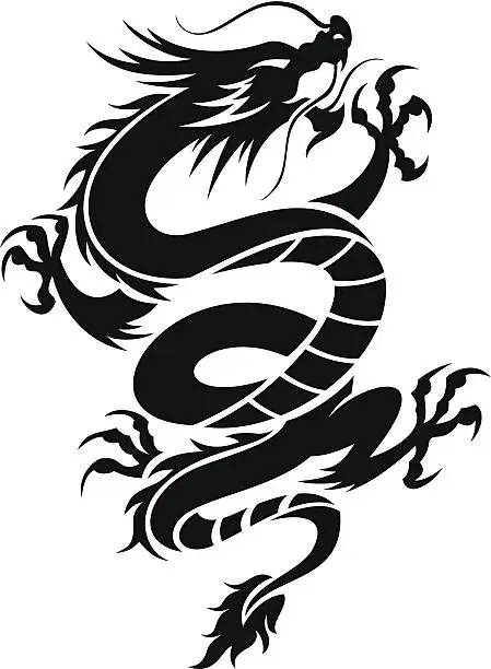 Vector illustration of Chinese dragon