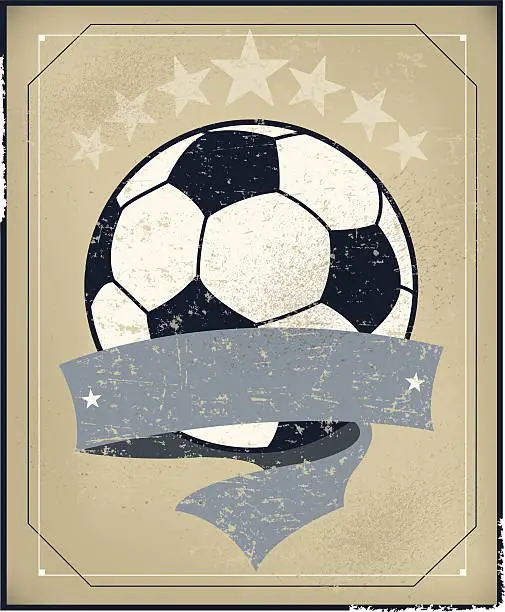 Vector illustration of Soccer All-Star Background with Banner - Retro