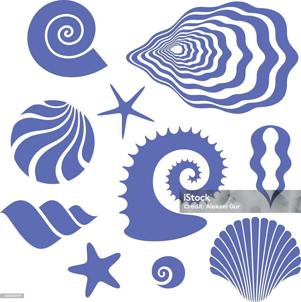 Purple Shell Cartoon Various Cartoon Shells In Purple Stock Illustration - Download Image ...