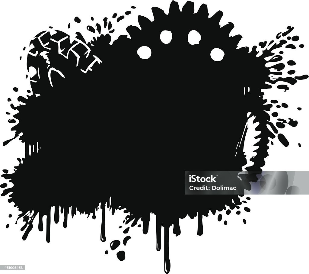 Splatter And Gear Vector Background Silhouette A splatter and gear vector background silhouette. Makes a great grungy "hard core" background! Gear - Mechanism stock vector