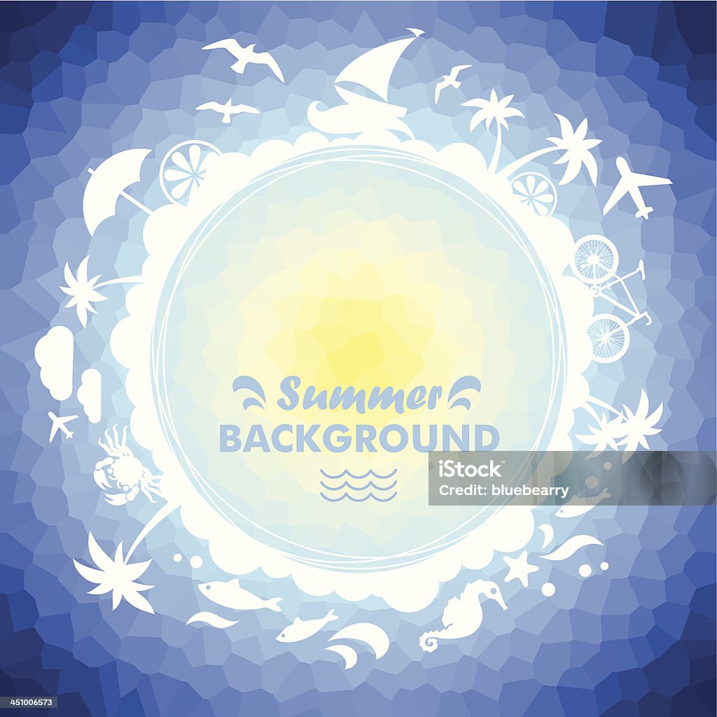 Summer vacation background Mozaic background with sea and beach elements and place for your text Abstract stock vector
