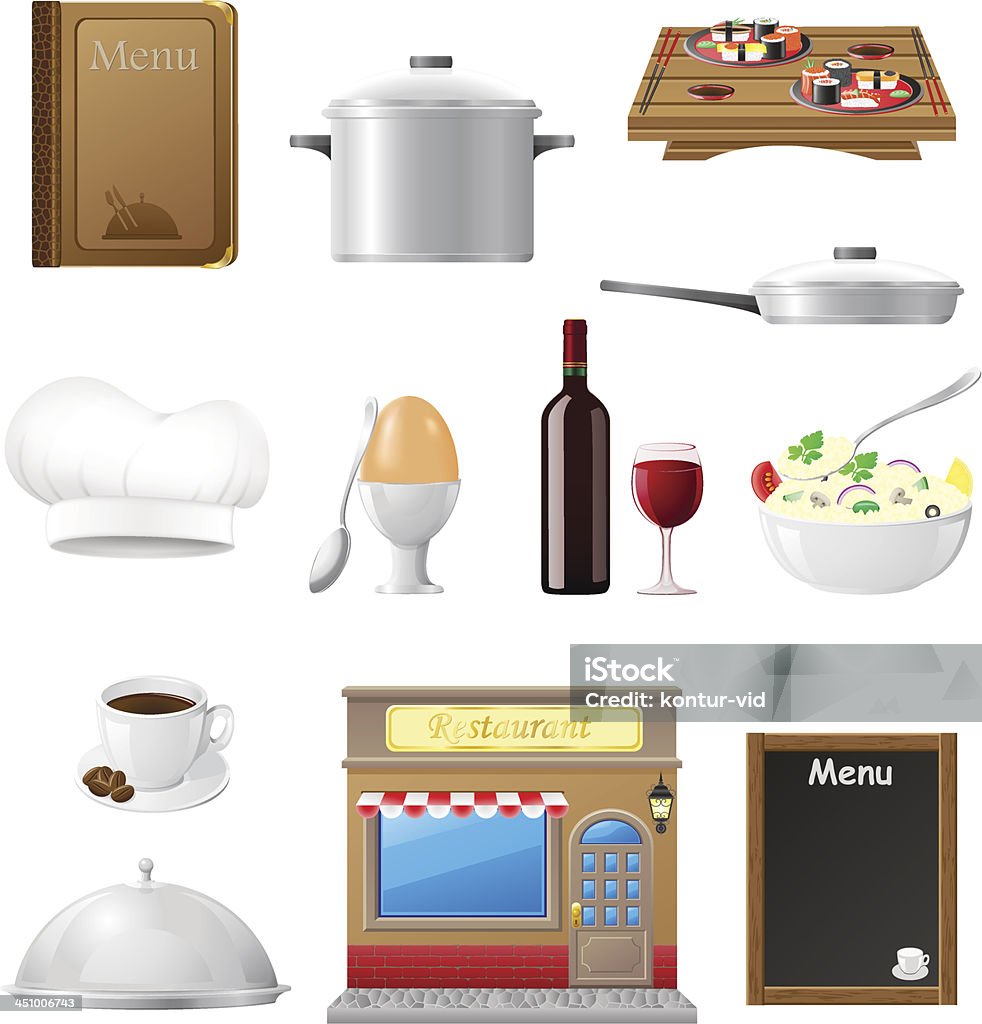 set icone di cucina per ristorante Cucina Illustrazione vettoriale - arte vettoriale royalty-free di Affari