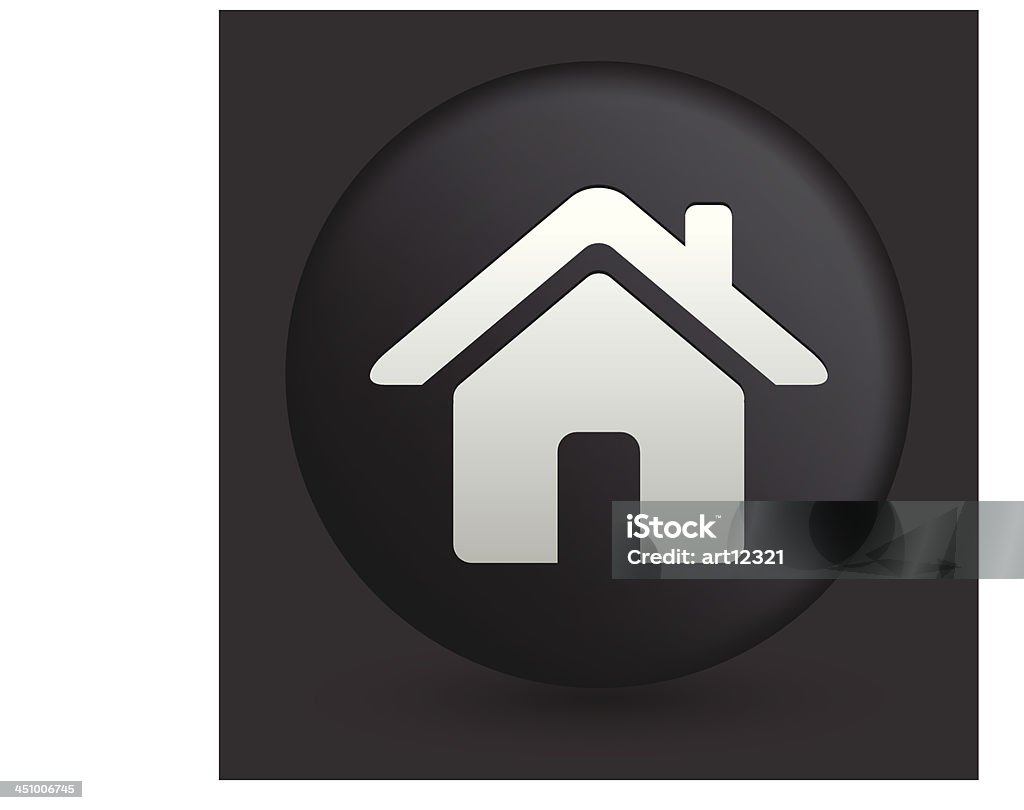 Haus-Symbol auf runde schwarze Knopf-Kollektion - Lizenzfrei Biegung Vektorgrafik